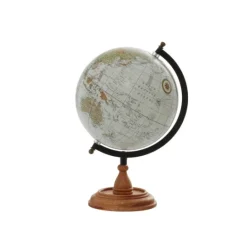 Kirkland's Home Classic Ivory Mango Wood Base Globe- Statues & Figurines