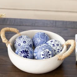 Kirkland's Home Clay Bowl With Rope Handles- Decorative Bowls & Jars