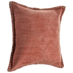 Kirkland's Home Clay Stitched Flange Velvet Throw Pillow- Pillows