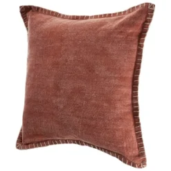 Kirkland's Home Clay Stitched Flange Velvet Throw Pillow- Pillows