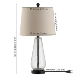 Kirkland's Home Clear Crackle Glass Bronze Center Table Lamp- Table Lamps