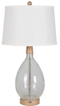 Kirkland's Home Clear Crackled Glass Table Lamps, Set Of 2- Table Lamps
