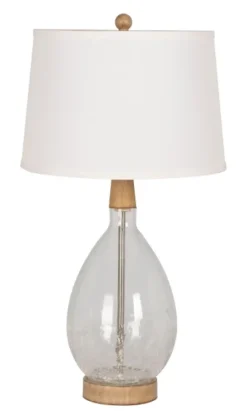 Kirkland's Home Clear Crackled Glass Table Lamps, Set Of 2- Table Lamps