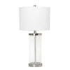 Kirkland's Home Clear Glass And Nickel Cylindrical Table Lamp- Table Lamps