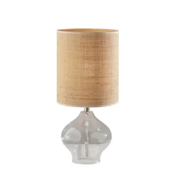 Kirkland's Home Clear Glass And Rat Shade Table Lamp, 23 In.- Table Lamps
