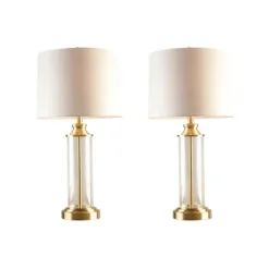 Kirkland's Home Clear Glass Base Gold Table Lamps, Set Of 2- Table Lamps