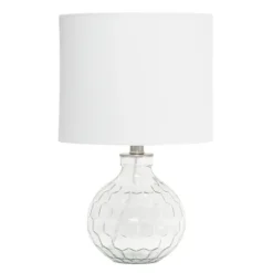 Kirkland's Home Clear Glass Honeycomb Table Lamp- Table Lamps