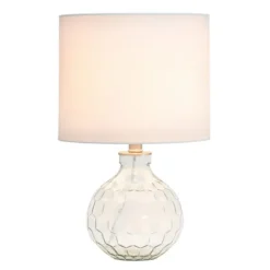Kirkland's Home Clear Glass Honeycomb Table Lamp- Table Lamps
