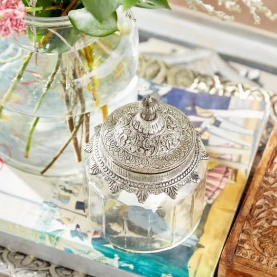 Kirkland's Home Clear Glass Jars With Decorative Lids, Set Of 3- Decorative Bowls & Jars