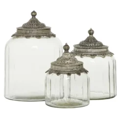 Kirkland's Home Clear Glass Jars With Decorative Lids, Set Of 3- Decorative Bowls & Jars