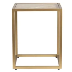 Kirkland's Home Clear Glass Top Metal Base Accent Table- Accent & End Tables