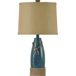 Kirkland's Home Coastal Sea Blue Table Lamp- Table Lamps
