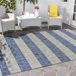 Kirkland's Home Coastal Stripes Outdoor Area Rug, 7X9- Outdoor Rugs