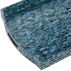 Kirkland's Home Coastal Wood And Oyster Shell Trays, Set Of 2- Decorative Trays