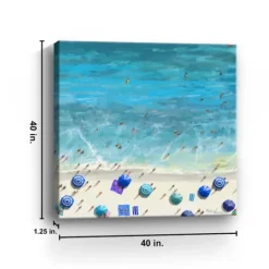 Kirkland's Home Cobalt Aerial Beach Canvas Art Print- Canvas Art