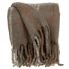 Kirkland's Home Coffee Hand Loomed Throw With Tassels- Blankets & Throws