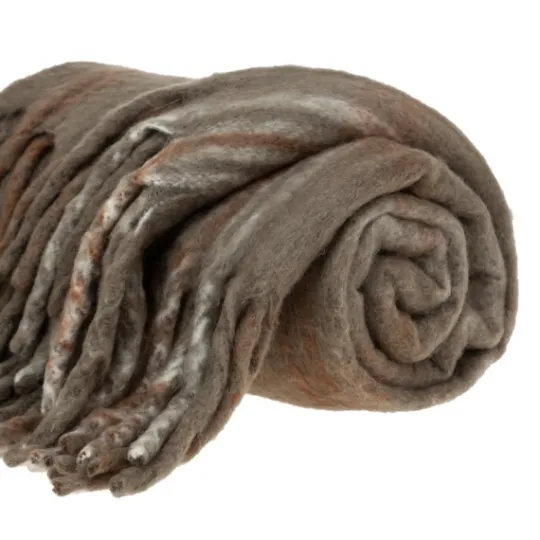 Kirkland's Home Coffee Hand Loomed Throw With Tassels- Blankets & Throws