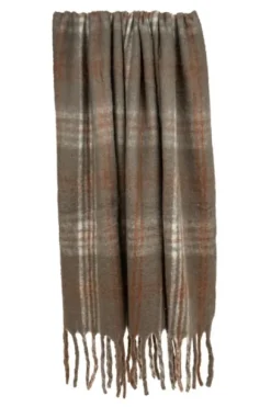 Kirkland's Home Coffee Hand Loomed Throw With Tassels- Blankets & Throws