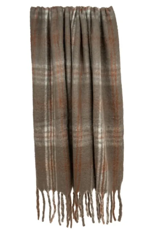 Kirkland's Home Coffee Hand Loomed Throw With Tassels- Blankets & Throws
