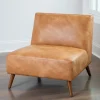 Kirkland's Home Cognac Faux Leather Accent Chair- Accent Chairs