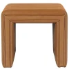 Kirkland's Home Cognac Leather Arch Ottoman- Benches & Ottomans