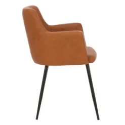 Kirkland's Home Cognac Vegan Leather Dining Chairs, Set Of 2- Dining Chairs