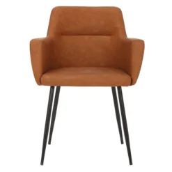 Kirkland's Home Cognac Vegan Leather Dining Chairs, Set Of 2- Dining Chairs
