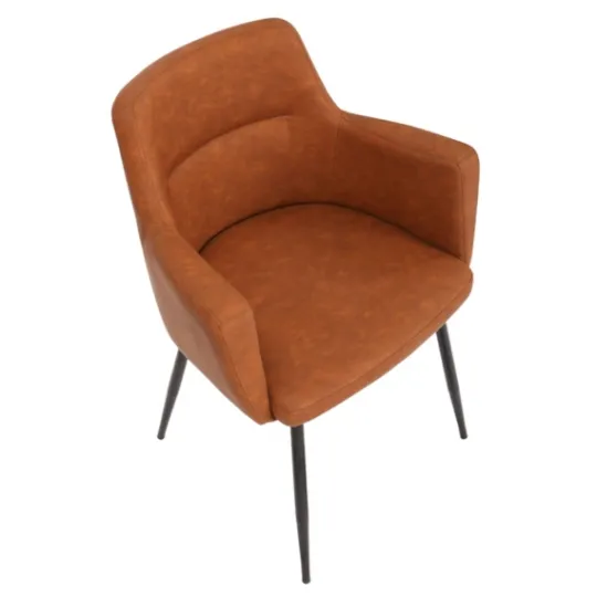 Kirkland's Home Cognac Vegan Leather Dining Chairs, Set Of 2- Dining Chairs