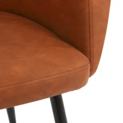 Kirkland's Home Cognac Vegan Leather Dining Chairs, Set Of 2- Dining Chairs