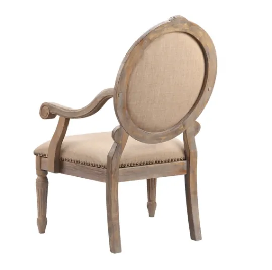 Kirkland's Home Coley Beige Linen Armchair- Accent Chairs