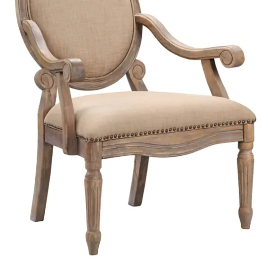 Kirkland's Home Coley Beige Linen Armchair- Accent Chairs