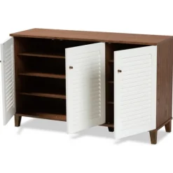Kirkland's Home Collier Two-Tone 3-Door Shoe Storage Cabinet- Entryway Furniture