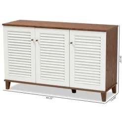 Kirkland's Home Collier Two-Tone 3-Door Shoe Storage Cabinet- Entryway Furniture
