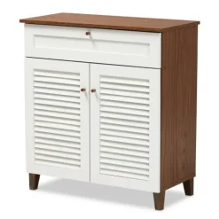 Kirkland's Home Collier Two-Tone Drawer Shoe Storage Cabinet- Entryway Furniture