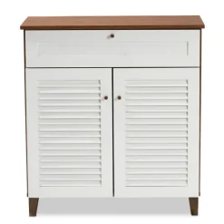 Kirkland's Home Collier Two-Tone Drawer Shoe Storage Cabinet- Entryway Furniture