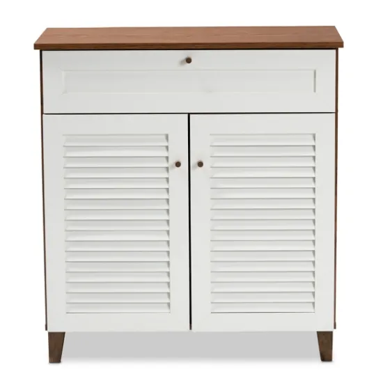 Kirkland's Home Collier Two-Tone Drawer Shoe Storage Cabinet- Entryway Furniture