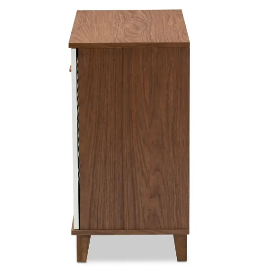 Kirkland's Home Collier Two-Tone Slatted Shoe Storage Cabinet- Entryway Furniture