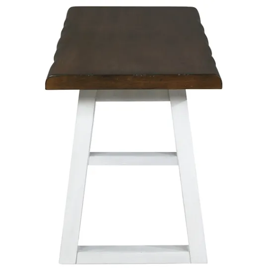Kirkland's Home Collins And White Two-Tone Wood Bench- Benches & Ottomans
