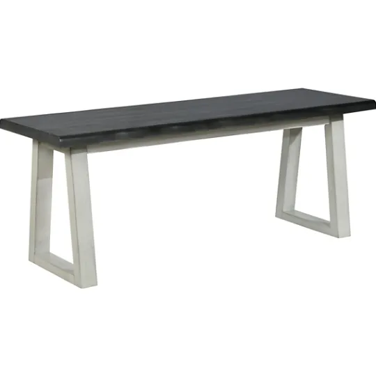 Kirkland's Home Collins And White Two-Tone Wood Bench- Benches & Ottomans