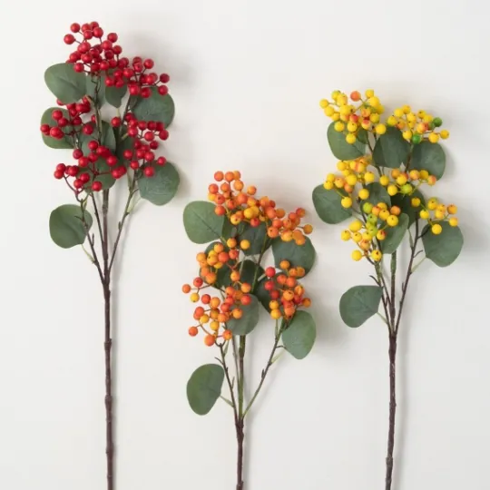 Kirkland's Home Color Berry Stems, Set Of 3- Stems & Bouquets