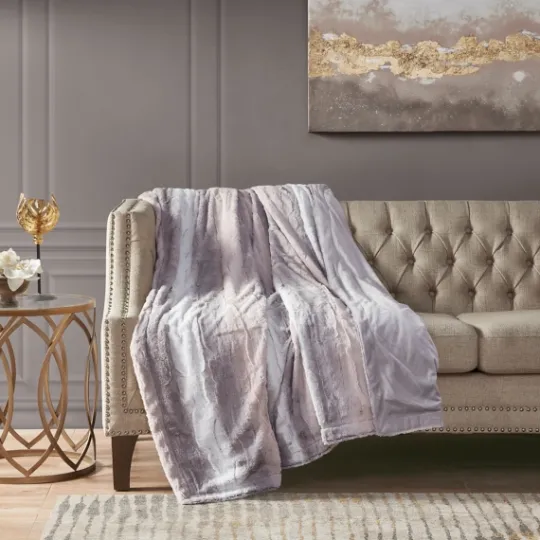 Kirkland's Home Color Faux Fur Oversized Throw Blanket- Blankets & Throws