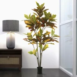 Kirkland's Home Colorful Croton Tree In Black Planter, 5 Ft.- Trees & Topiaries