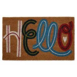 Kirkland's Home Colorful Hello Coir Doormat- Doormats