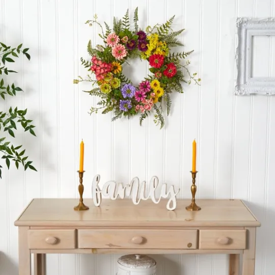Kirkland's Home Colorful Mixed Floral Wreath- Wreaths