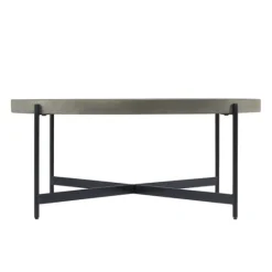 Kirkland's Home Concrete Round Tray Top Coffee Table- Coffee Tables