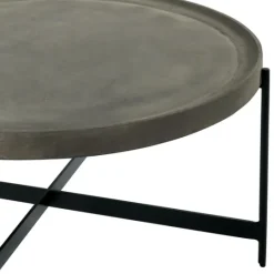 Kirkland's Home Concrete Round Tray Top Coffee Table- Coffee Tables