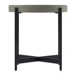 Kirkland's Home Concrete Round Tray Top Side Table- Accent & End Tables