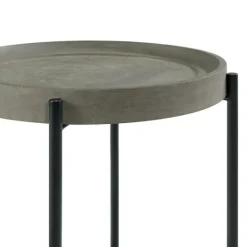 Kirkland's Home Concrete Round Tray Top Side Table- Accent & End Tables