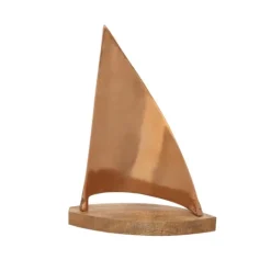 Kirkland's Home Copper Mango Wood Sailboat- Statues & Figurines