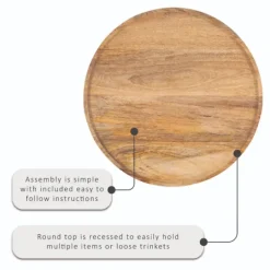 Kirkland's Home Copper Plated Accent Table With Mango Wood Top- Accent & End Tables